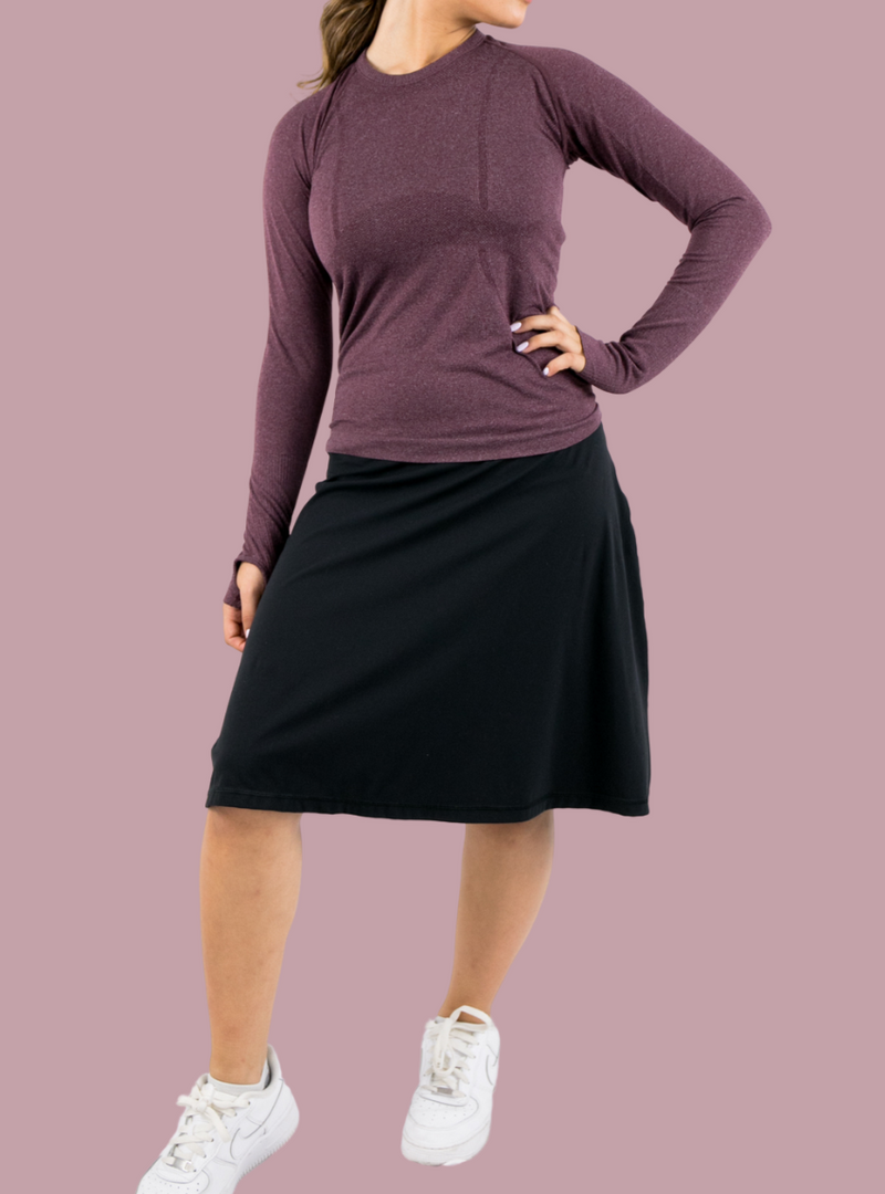 Slim Fit Athletic Long Sleeve Top - Aubergine Purple