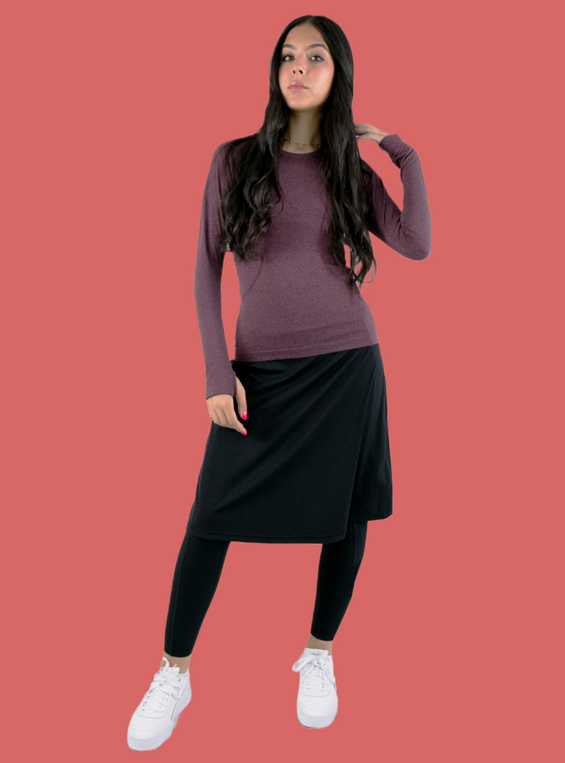Everyday Basics High Waisted Skirted Leggings Aura Athletics